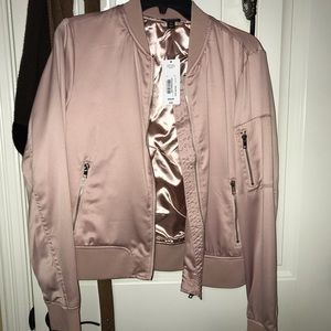a.n.a. Satin pink bomber jacket